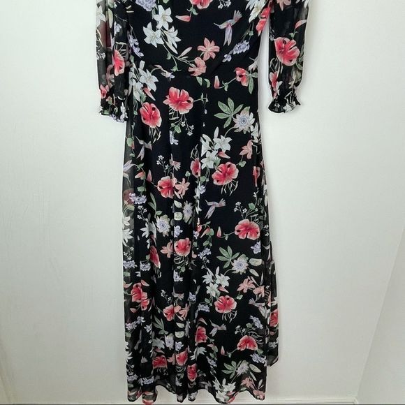 Lulu’s Black Floral Hummingbird Maxi Dress | M - Picture 6 of 9